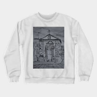 Watercolor sketch in bw - Chiesa delle Anime Sante. Enna, Sicily Crewneck Sweatshirt